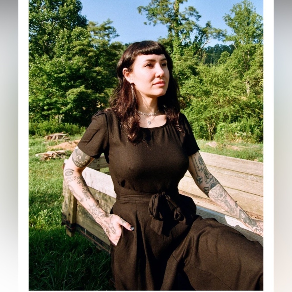 Field Day Vegan Jumpsuit Black Linen